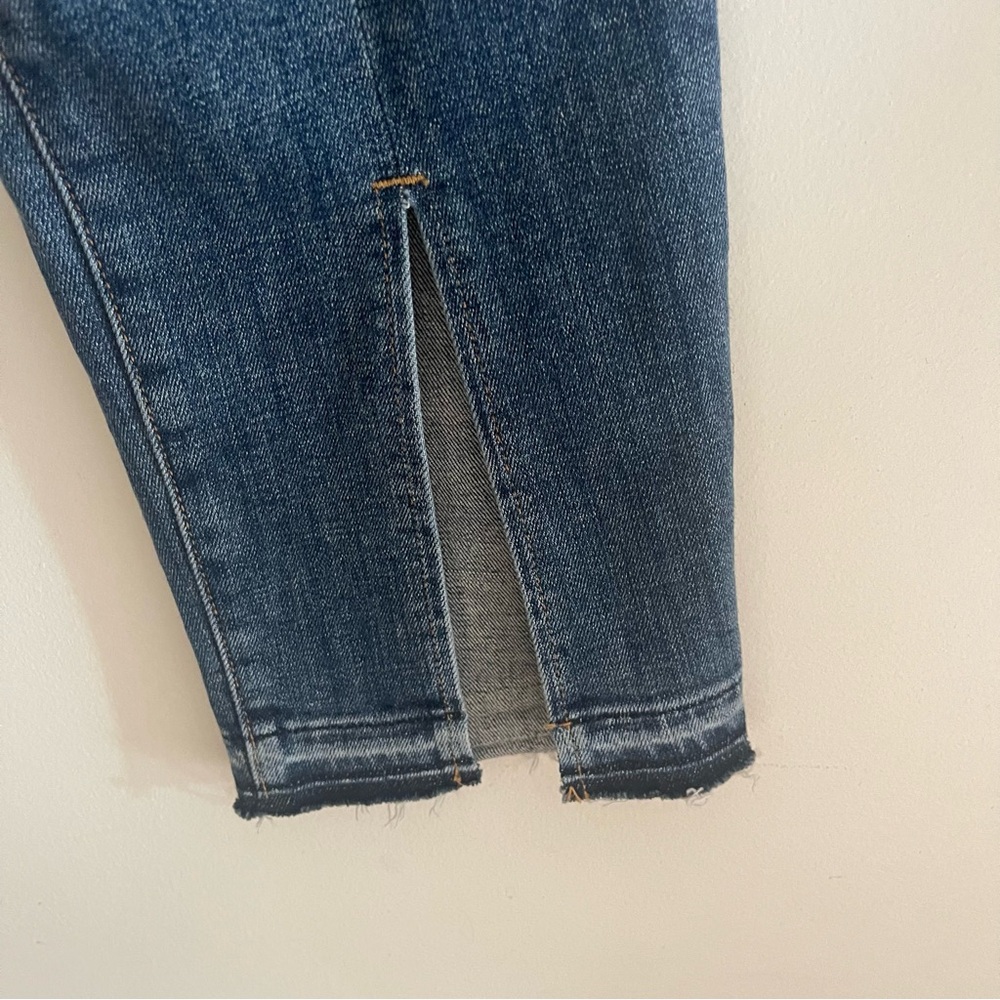Frame Denim Blue Le Nouveau Straight Cropped Ankle Jeans with Split Hem - Picture 8 of 13